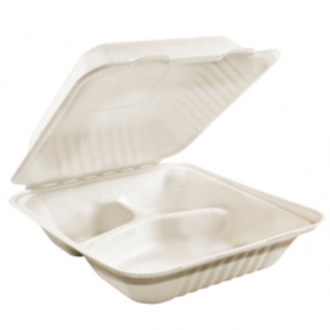 SN Compostable Clamshell - 9'' x 9'' x 3'' - Bagas
