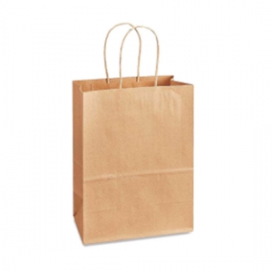 WC Kraft Heavy Paper Bag w/Handle 10''x5''x13'' 25