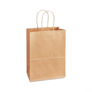 WC Kraft Heavy Paper Bag w/Handle 10''x7''x12'' 25