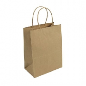 WC Kraft Heavy Paper Bag w/Handle 13''x7''x16'' 25