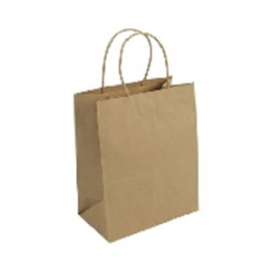 WC Kraft Heavy Paper Bag w/Handle 13''x9''x15'' 25